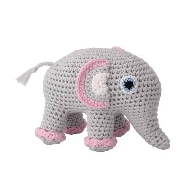 Crocheted cuddly toy elephant JUMBO in pink