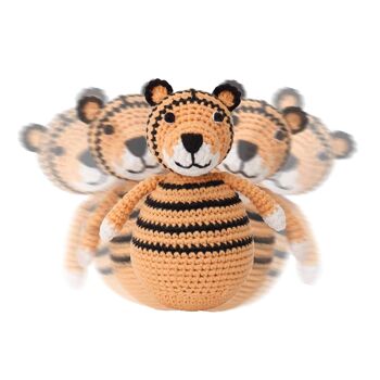 Tigre roly-poly au crochet TONI orange 1