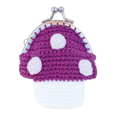 Crochet Mushroom Purse (Purple)