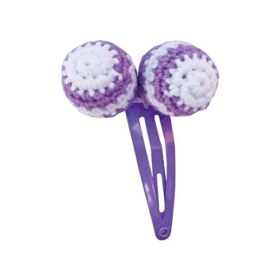 Hair clip with crocheted beads (purple)