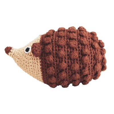 Crocheted cuddly toy hedgehog HARRY in brown