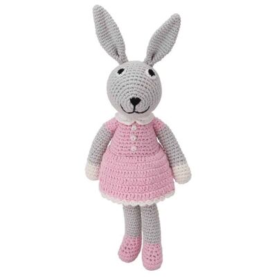 Doudou lapin au crochet BOBBY rose