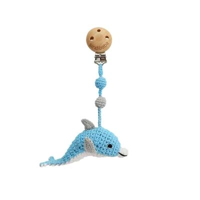 Crochet stroller trailer dolphin DOLPHY in blue