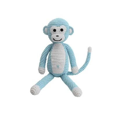 Peluche au crochet Singe CHARLIE bleu clair