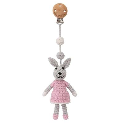 Remorque landau au crochet lapin BOBBY en rose