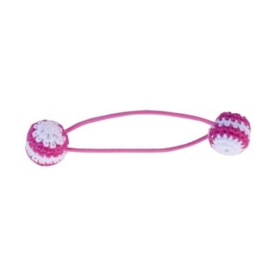 Élastique à cheveux avec perles au crochet (rose)