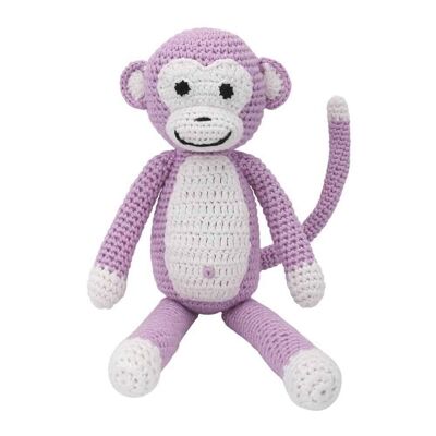 Crocheted cuddly toy monkey CHARLIE in old pink