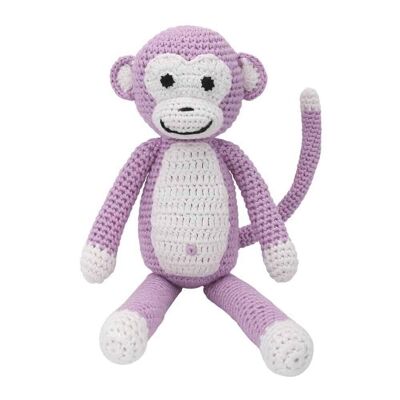 Peluche au crochet Singe CHARLIE en vieux rose