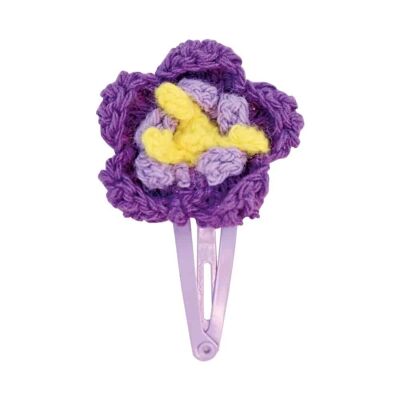 Hair clip with crochet flower (purple)