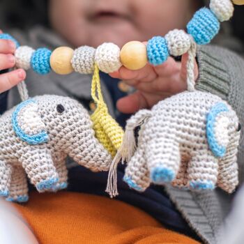 Chaîne de landau au crochet éléphant JUMBO en bleu 6