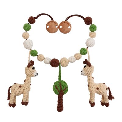 Crochet pram chain giraffe SPOTTY (organic)