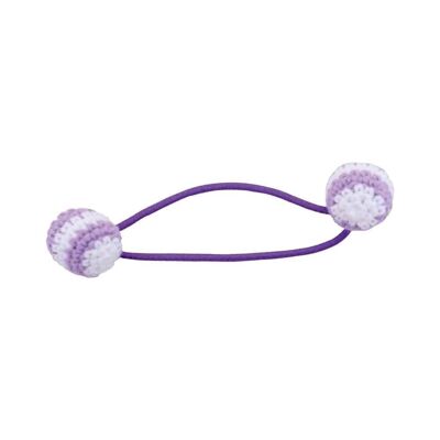 Hair elastic with crochet beads (purple)