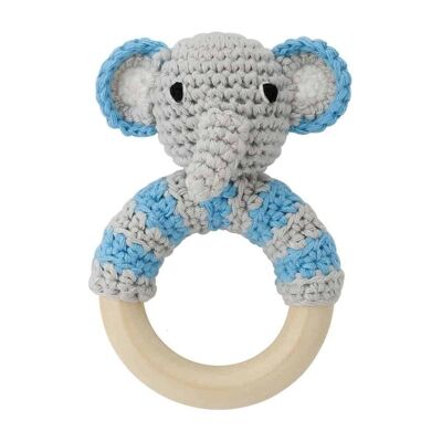 Éléphant en peluche au crochet JUMBO bleu