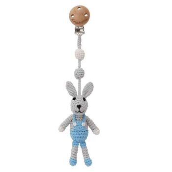 Remorque landau au crochet lapin BOBBY en bleu