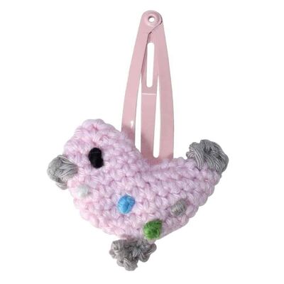 Crochet Bird Hair Clip (Light Pink)