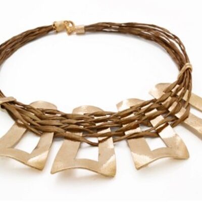 Marilia Capisani Gold Trapezium Sustainable Paper Necklace