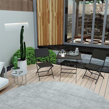 Table et chaises de jardin pliantes, ensemble de meubles d'extérieur pliants pour jardin, salle à manger d'extérieur 3 pièces pour terrasse, arrière-cour, balcon, porche, pelouse, cafés, bistro 2
