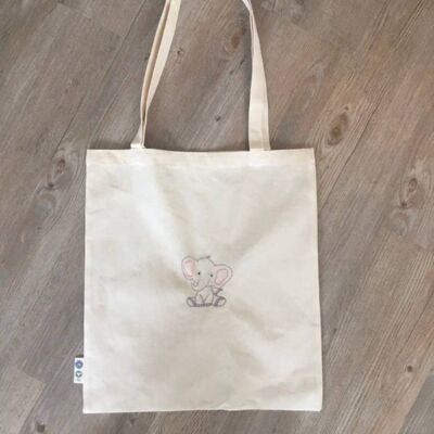 Jute bag baby elephant organic and fair trade