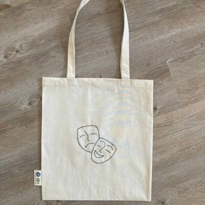 Jute bag Happy and Sad Face organic and fair trade