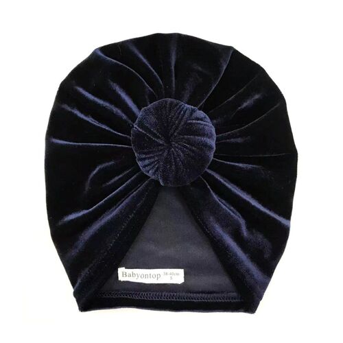 Turban IVY - Velours Bleu Nuit