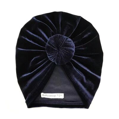 IVY Turban - Mitternachtsblauer Samt