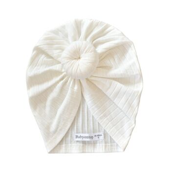 Turban Coton LUCY - Blanc Donut