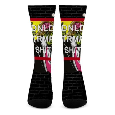 Chaussettes mi-mollet "DNLD TRMP SHIT"