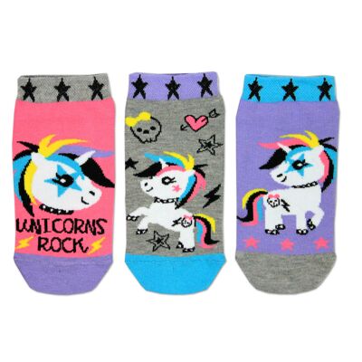 Unicorn trainer socks - 1 set of 3 kids united odd socks