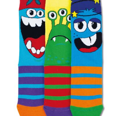 Monsters socks - 1 set of 3 kids united odd socks