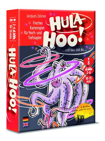 Hula hoo ! à partir de 8 ans, pour 2 à 6 joueurs, jeu de cartes passionnant pour toute la famille, avec tactique, chance et bluff 3
