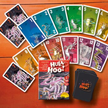 Hula hoo ! à partir de 8 ans, pour 2 à 6 joueurs, jeu de cartes passionnant pour toute la famille, avec tactique, chance et bluff 4