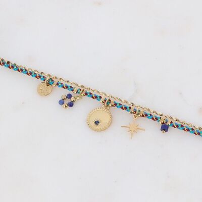 Brandon golden bracelet with lapis lazuli stone