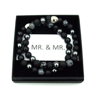 MR. & MR. bracelet set black