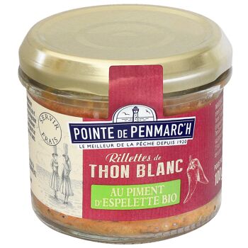 Tartinable Rillettes de thon blanc germon au piment d'Espelette BIO - verrine 100g