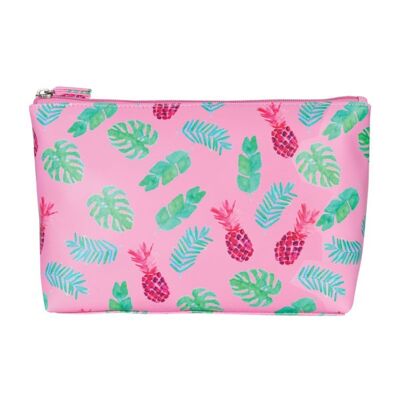 Pineapple Palm medium soft a-line cosmetic bag