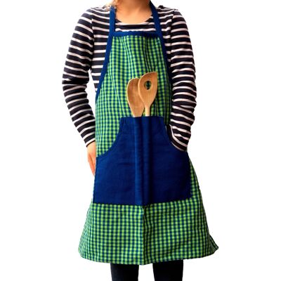 Children's apron blue / green