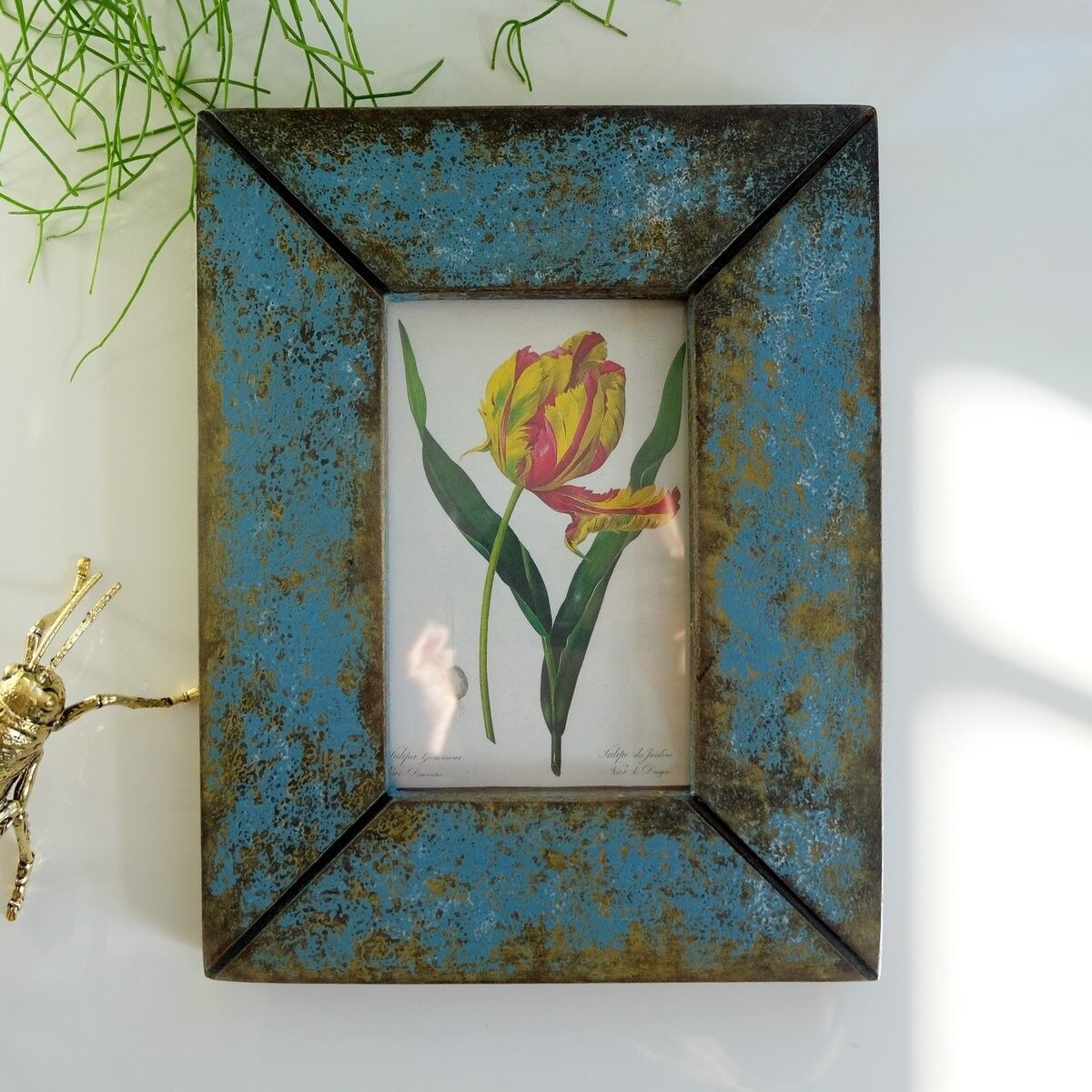 Fotorahmen - Bilderrahmen - Modell Vintage (L) - Antikblau- Vintage