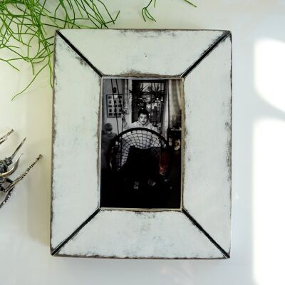 Cadre photo - cadre photo - modèle vintage (M) - blanc antique - vintage