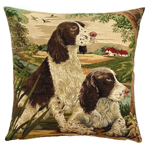 Decorative pillow cover 2 springer spaniels