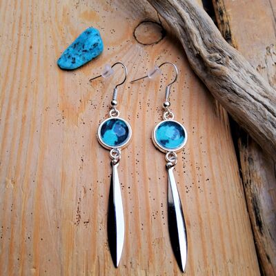 Boucles Jade bleu turquoise