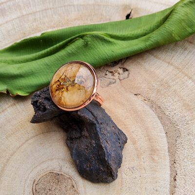 Sabrina cork ring, rose gold metal