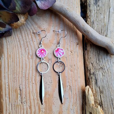 Boucles Nathalie rose fushia