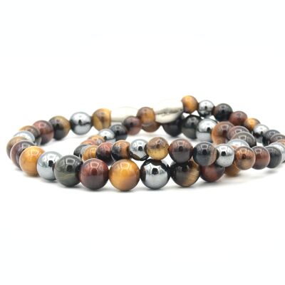 MR. & MRS. bracelet set brown