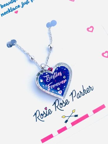 Pendentif collier Besties Forever, collier mignon, colliers, cadeaux de meilleur ami, colliers contemporains de déclaration dangle, cadeaux mignons 2