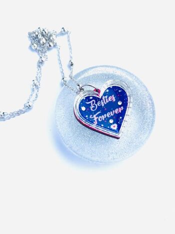 Pendentif collier Besties Forever, collier mignon, colliers, cadeaux de meilleur ami, colliers contemporains de déclaration dangle, cadeaux mignons 3