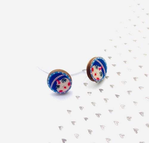 Cute pippy face studs,small retro day studs,fun day earrings,small studs,facestuds,cute earrings,kids earrings,fun earrings,cute jewellery,quirky gifts