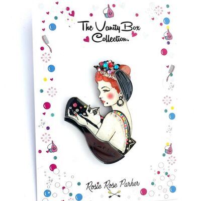 Miss Betty Retro Brooch,statement acrylic brooches,retro brooches,sttament brooches,unusua brooches,acylicic brooches,funky brooches,