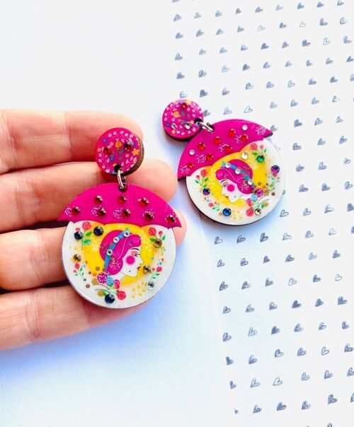 Miss Umbrella Earrings Summer and Spring Jewellery,cute umbrella eaarings,unusual earrings,pretty earrings,cute earrings, face earrings,small earrings