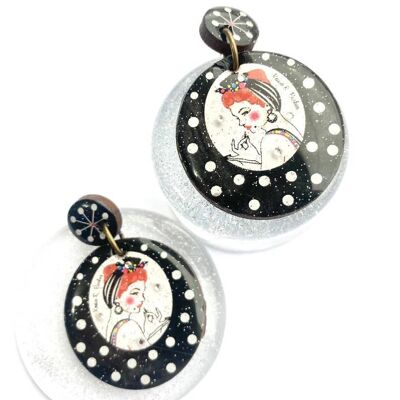 Pendientes Retro Betty Polkadot, lindos pendientes colgantes, pendientes de lunares, lindos pendientes, retro 50searrings, pendientes de mediados de siglo, regalos retro