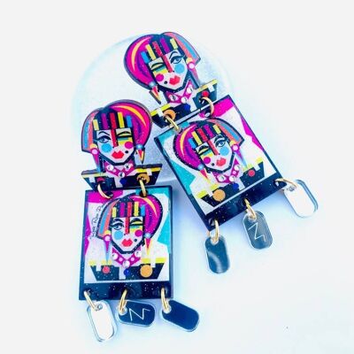 Colección Drag Race de los 90, pendientes colgantes y colgantes, pendientes extravagantes, pendientes funky, pendientes trans, travestis, joyas inusuales, regalos funky